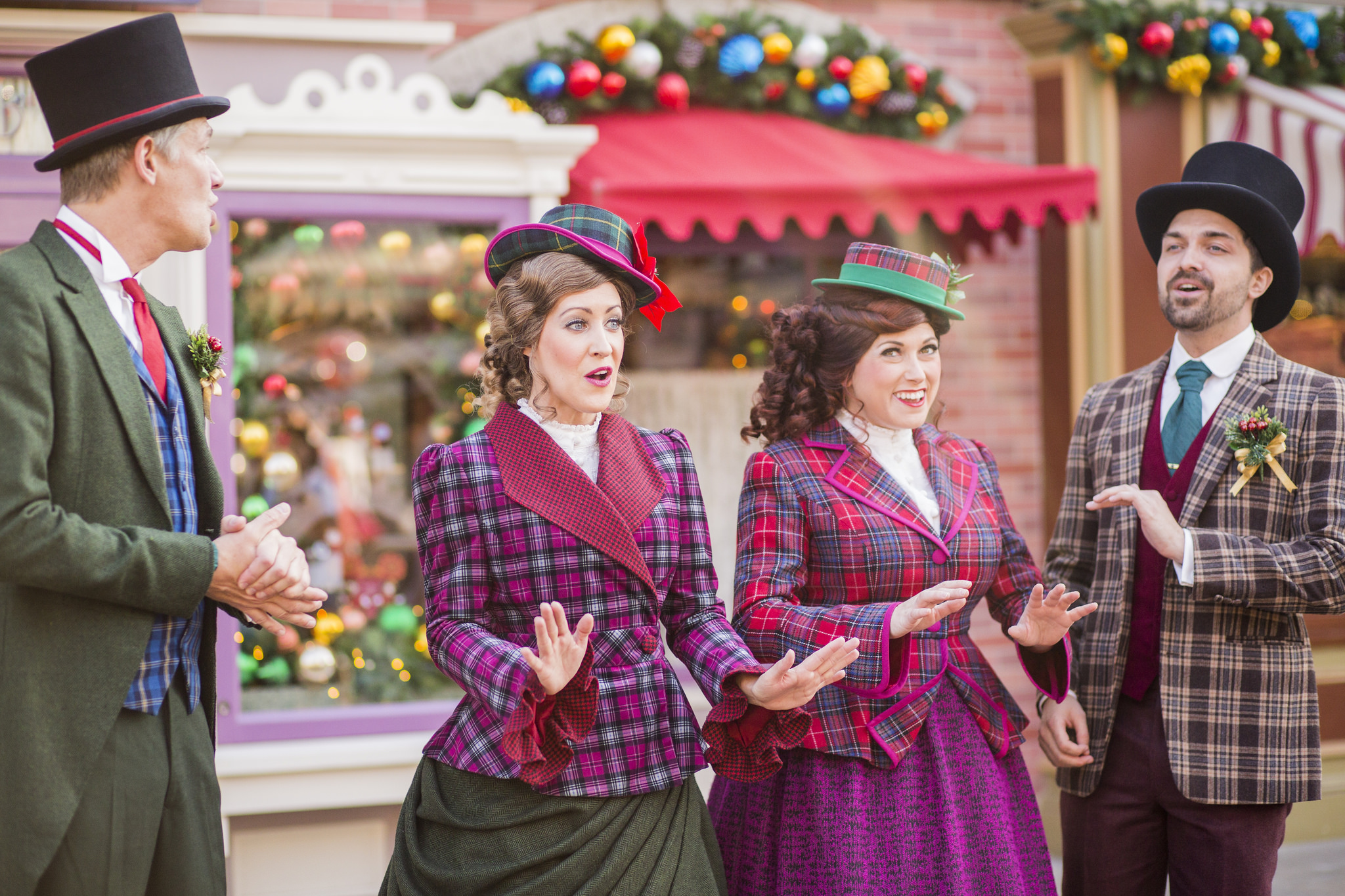 picture of Nathan L. Freeman singing with Main Street Carolers at Hong Kong Disneyland